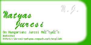 matyas jurcsi business card